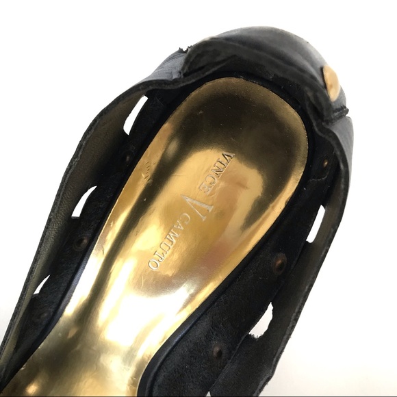 New! Vince Camuto Open Toe Studded Chunky Heels - Picture 9 of 12